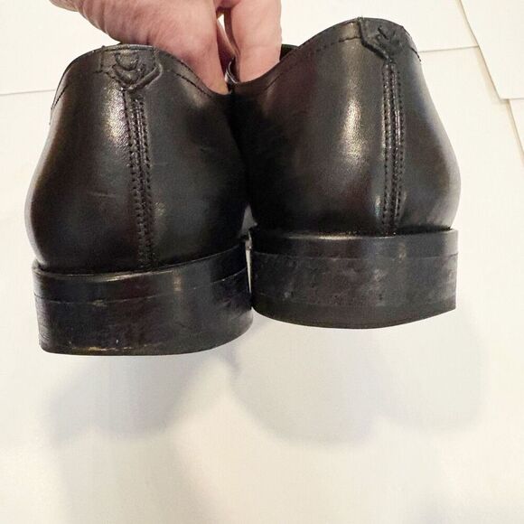 John Varvatos Size 12 Black Dress Shoes Oxford Handmade in Italy - Picture 4 of 7